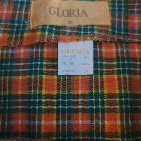 Vintage Gloria Plaid Mini Skirt Small y2k - Picture 3 of 5